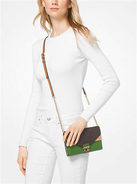 michael kors sloan wallet|Sloan Logo and Leather Chain Wallet .